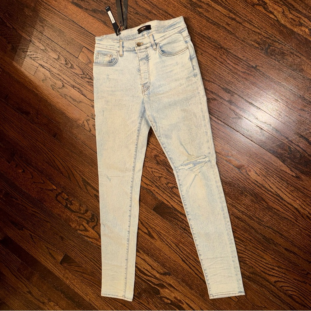 AMIRI "Broken Jean" Stack Sky Indigo Denim Sz 32 **BNWT** 100% Authentic